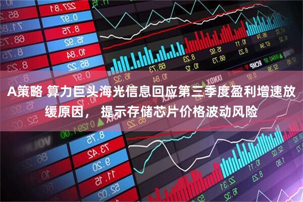 A策略 算力巨头海光信息回应第三季度盈利增速放缓原因， 提示存储芯片价格波动风险