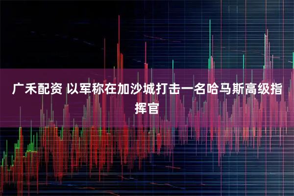广禾配资 以军称在加沙城打击一名哈马斯高级指挥官